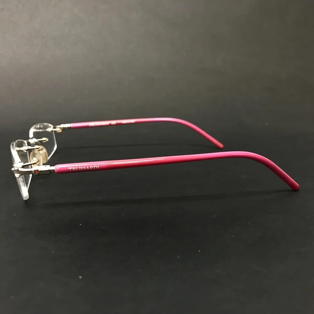 Trussardi Eyeglasses Frames TE 10831 A97 Pink Silver Rectangular 52-17-130
